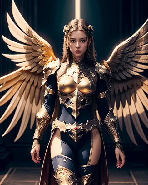 1girl wearing paladin_glam armor,cowboy shot,beautiful face,blonde long hair,looking at viewer,agf,(giant golden wings:1.2),<lora:valkyries_edg:0.8>,otudoors,day,glorious temple,godrays,depth of field,
masterpiece,best quality,highres,absurdres,photorealistic,realistic,extremely detailed 8k wallpaper,intricate details,highest detailed,8k,HDR,ultra detailed,professional light,cinematic lighting,fashion photography,ambient lighting,face lighting,