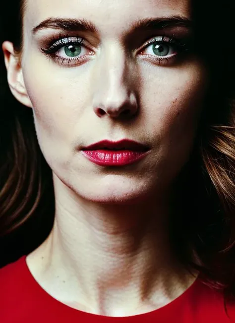 close up portrait of sks woman , by Flora Borsi, style by Flora Borsi, bold, bright colours, ((Flora Borsi)), by Ansel Adams, <lora:locon_rooneymara_v1_from_v1_64_32:1>