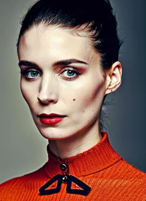 close up portrait of sks woman , by Flora Borsi, style by Flora Borsi, bold, bright colours, ((Flora Borsi)), by William Eggleston, <lora:locon_rooneymara_v1_from_v1_64_32:1>