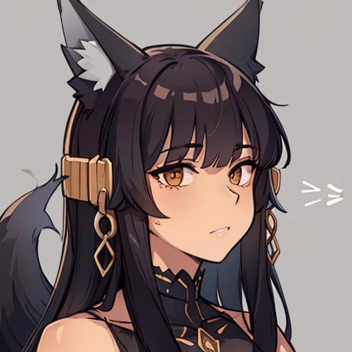 <lora:Anubis_MGE:1>, portrait, wolf ears