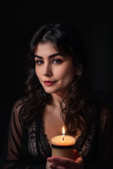 DEN_leelookat_SG,
in a dark room in (pitch black:1.2) amongst a (candle light vigil:1.2), (candles:1.1), (candle light:1.1), (pitch black room:1.2), (darkness:1.1), wearing a (sheer robe:1.1), robe, sheer, (lots of candles:1.2),
bokeh, f1.4, 40mm, photorealistic, raw, 8k, textured skin, skin pores, intricate details <lora:epi_noiseoffset2:1>, epiCRealism