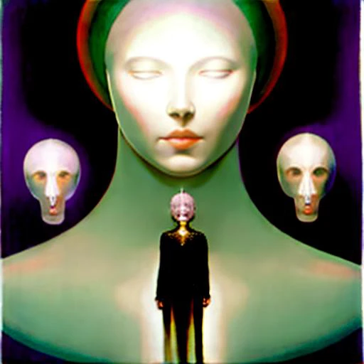 luminous polished human silhouettes within glass sculpture illuminated by colored lights, art by (cosmicnouveau:0.5)