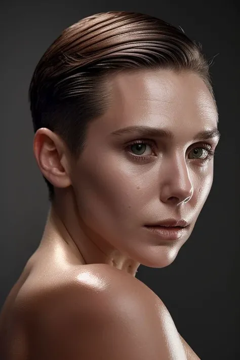 full color portrait of skswoman, slick undercut hair, topless, oiled shiny skin, flawless skin,
masterpiece, best quality, sharp focus, 8k highres, ultra-detailed, rim light, (grey background:1.0),
<lora:Elizabeth Olsen:0.9>