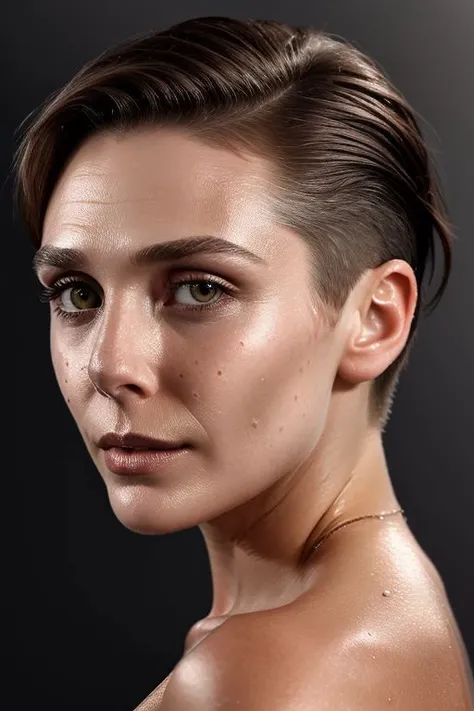 full color portrait of skswoman, slick undercut hair, topless, oiled shiny skin,
masterpiece, best quality, sharp focus, 8k highres, ultra-detailed, rim light, (grey background:1.0),
<lora:Elizabeth Olsen:0.9>