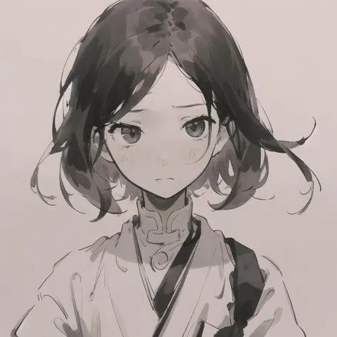 masterpiece,best quality,monochrome,1boy,black and white,black hair,(emotionless:0.8),<lora:OmoriStyle:0.2>,<lora:MoXinV1:0.3>,<lora:shukezouma_v1_1:0.7>,sad,<lora:Liu2:0.7>,