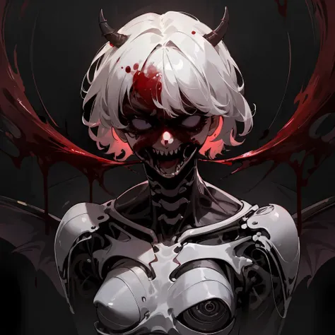 highres,masterpiece,best quality,ultra-detailed 8k wallpaper,extremely clear,1girl,<lora:monsterg:1>,demon,blood,x-ray,