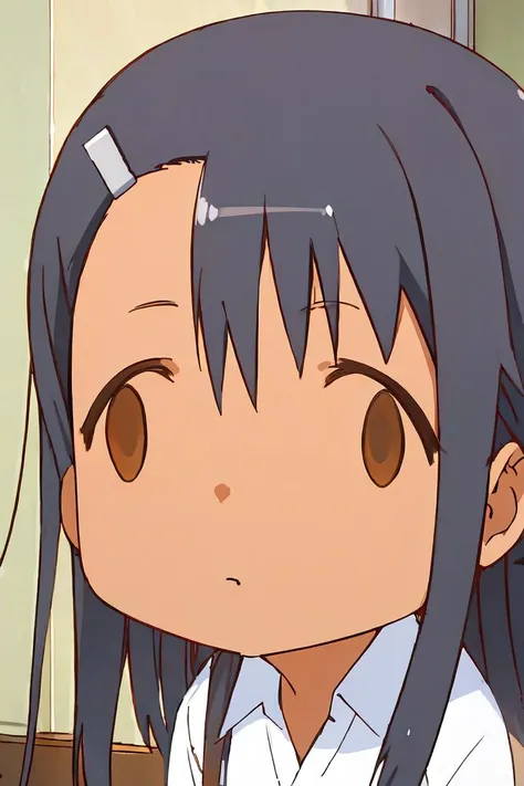 masterpiece, best quality, 4k, female, <lora:Nagatoro_V3:0.8> nagatoro hayase, hair ornament, brown eyes, hairclip ,dark skin, black hair ,<lora:fx:0.8> fx_meme