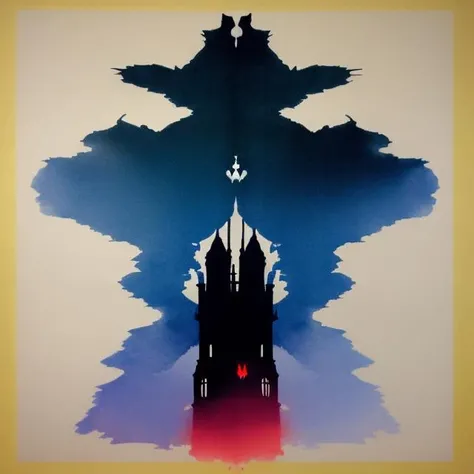 RorschachTest, a tower, <lora:RorschachTest:1>