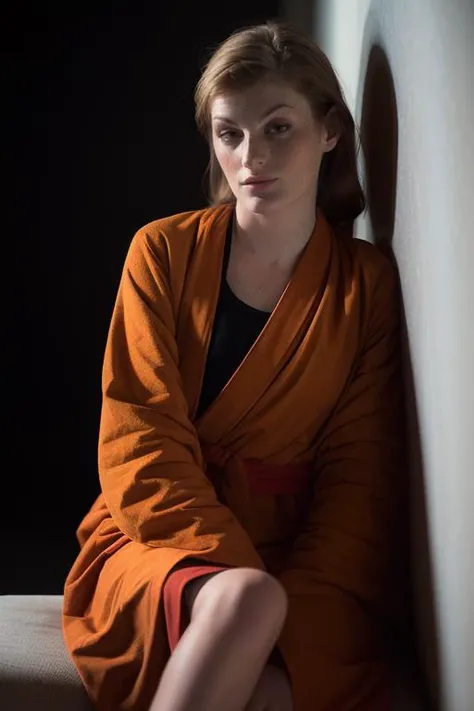 DEN_faye_reagan,
a Buddhist monk sitting outside and meditating in a Buddhist monastery wearing orange Buddhist robes, Buddhist, tranquillity, peace,
bokeh, f1.4, 40mm, photorealistic, raw, 8k, textured skin, skin pores, intricate details <lora:epi_noiseoffset2:1>, epiCRealism <lora:ClothingAdjuster3:-1.3>