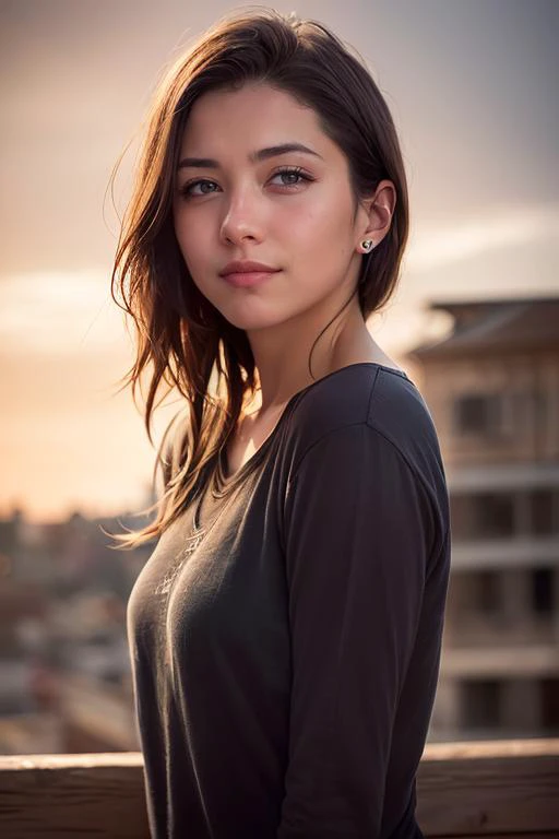dressed, (photo realistic:1.4), (hyper realistic:1.4), (realistic:1.3),
(smoother lighting:1.05), (increase cinematic lighting quality:0.9), 32K,
1girl,20yo girl, realistic lighting, backlighting, light on face, ray trace, (brightening light:1.2), (Increase quality:1.4),
(best quality real texture skin:1.4), finely detailed eyes, finely detailed face, finely quality eyes,
(joy, blush), (tired and sleepy and smile), t-shirts, cowboy shot