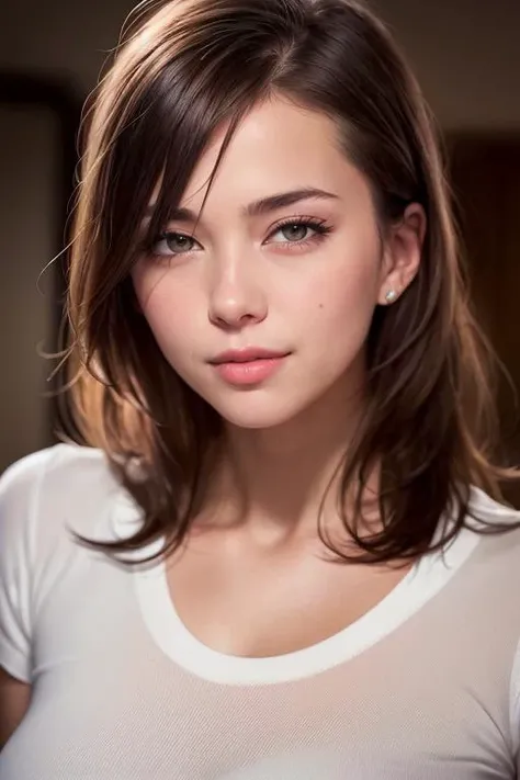 (realistic, photo-realistic:1.37),(8k, RAW photo, best quality, masterpiece:1.2), cute, ultra-detailed,heart-shaped pupils,physically-based rendering, ultra high res, kodakvision color, shot on Arricam LT Camera, bokeh, sharp focus,
looking at viewer,photorealistic,realistic, solo, photorealistic, best quality,extremely detailed face,extremely detailed eyes and face, beautiful detailed eyes,absurdres, incredibly absurdres,haunting smile,Messy hair, floating hair, ,