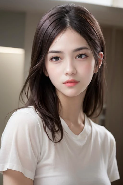 dressed, (photo realistic:1.4), (hyper realistic:1.4), (realistic:1.3),
(smoother lighting:1.05), (increase cinematic lighting quality:0.9), 32K,
1girl,20yo girl, realistic lighting, backlighting, light on face, ray trace, (brightening light:1.2), (Increase quality:1.4),
(best quality real texture skin:1.4), finely detailed eyes, finely detailed face, finely quality eyes,
(joy, blush), (tired and sleepy and satisfied), face closeup, t-shirts,
(Increase body line mood:1.1), (Increase skin texture beauty:1.1)
<lora:sweetyMixGirl_V1:0.6>