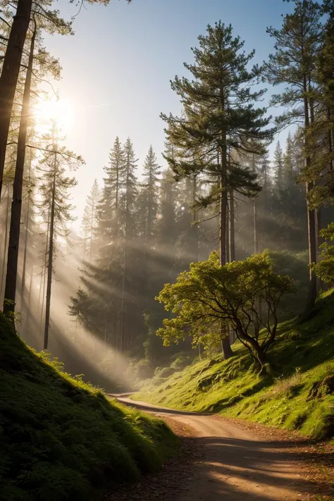 RAW Photo,DSLR,BREAK ultra detailed (masterpiece, best quality),A landscape of an enchanted forest where trees come alive and emit a soft, ethereal glow. (glow:1.2)