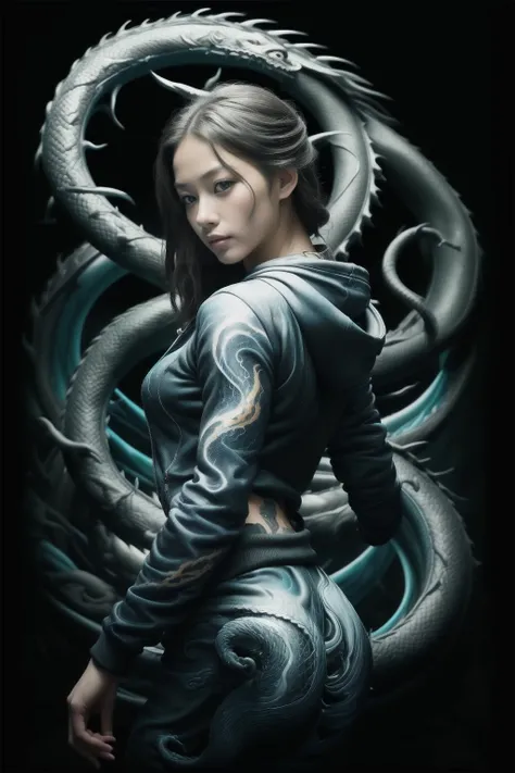 (masterpiece, top quality, best quality, official art, epic aesthetic),(1 girl in hoody jacket),(solo),half_naked body full of gongbi_dragon_tattoo,erthereal,global illumination,black background,<lora:drgon tattoo-000007:0.4>,<lora:tattoogirl:0.6>,<lora:add_brightness:1.4>,<lora:epi_noiseoffset2:1>,style-swirlmagic,