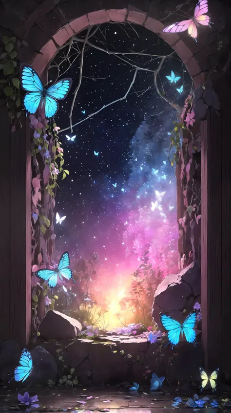 (masterpiece,best quality:1.2),
<lora:coloured glaze:0.5> coloured glaze,
pink, blue, biolet, indigo, flower, ruins, fireflies, butterfly, glowing, crystal,