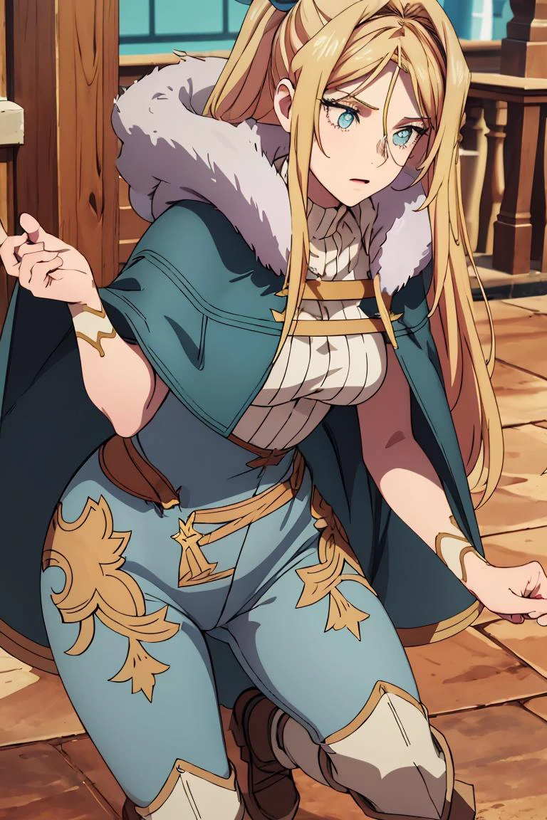 (masterpiece, best quality), 1girl, <lora:ChloeMorgan:1> chloemorgan, fur-trimmed cape