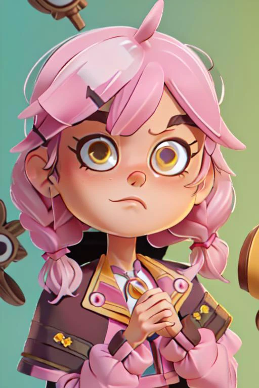 (((picture-perfect))) (((ace_taffy_v2, yellow eyes, pink hair, brown capelet))) <lora:ace_taffy_v2-000012:1>