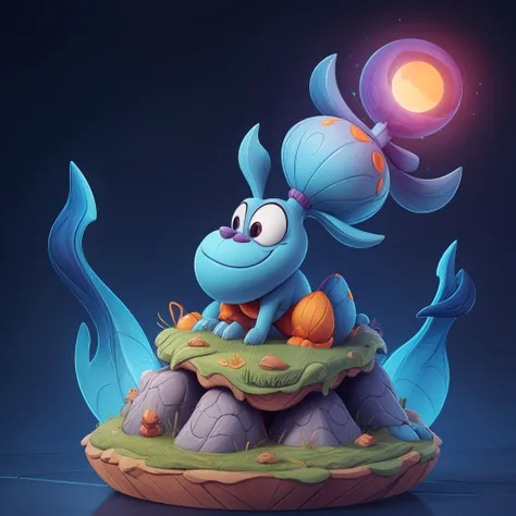 Fantasy Creature: <lora:add_detail:1>detailed expressive eyes, fantasy style, a towering very serious chittersnuggler, this wondrous zorbified creature, covered in quibblesnatch and skrunkleboop stands atop a naterish pile of noodlequark, silhouetted against a vabling aurora-filled sky, hinting at its otherworldly nature, 3D Pixar style