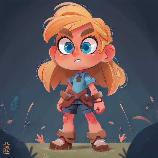 <lora:COOLKIDS_MERGE_V2.5:0.8>, 1girl in cartoon style, german female, blond hair, blue eyes, detailed face, warrior, abandoned background, End of the world, half upper body, empty hands