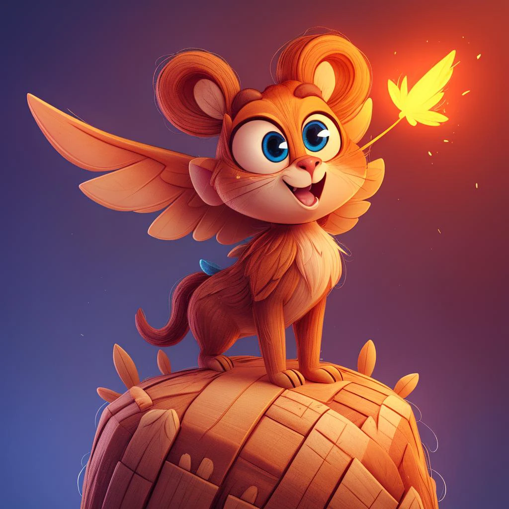 Fantasy Creature: <lora:add_detail:1>detailed expressive eyes, fantasy style, the regal delicate sandnugget, a creature of the crunfrocated skies, its majestic helviporting wings outstretched as it soars above a monkiflonged realm of palciated islands and cascading skruffleplink, 3D Pixar style