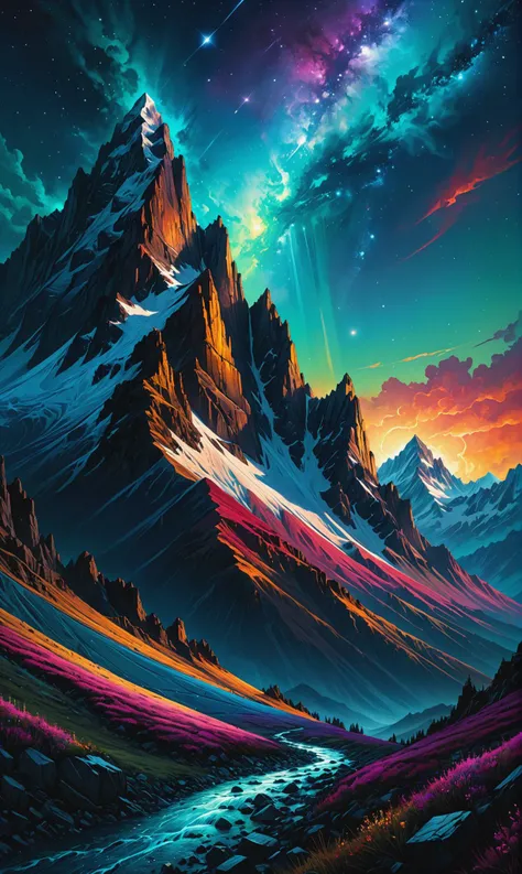 Mountains, painted, intricate, volumetric lighting, beautiful, rich deep colors masterpiece, sharp focus, ultra detailed, in the style of dan mumford and marc simonetti, astrophotography<lora:xl_more_art-full_v1:0.3>