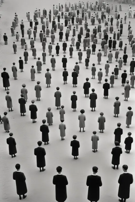 <lora:Gilbert Garcin Style:1>Gilbert Garcin Style - people of the future, photograph by award winning photography by Henri Cartier-Bresson
