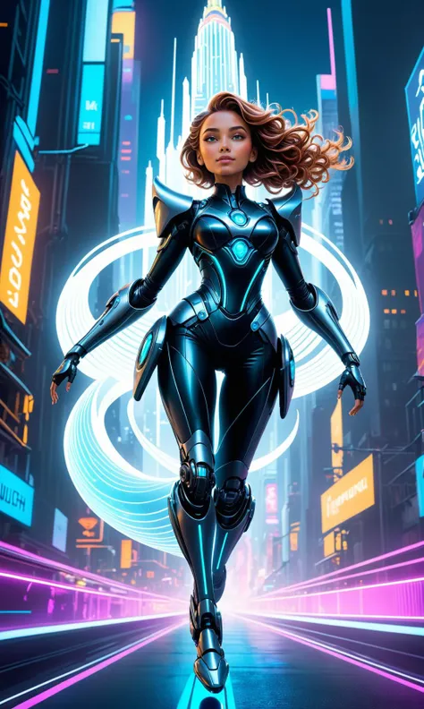 80s cyberpunk synthwave sultry beautiful alluring female superhero in high tech power swim suit fully powered metallic surface energy pulsating sultry seduction lush pose