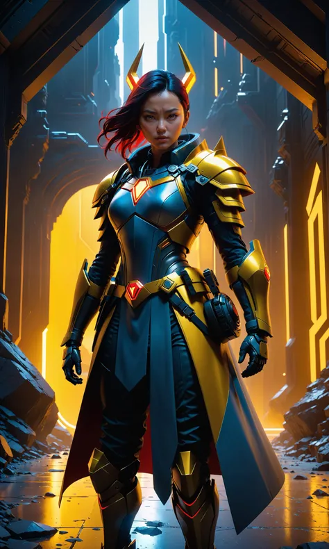 A concept art of a new character for an xbox video game, by James Jean and John"(Tward)), high quality render, unreal engine 5, octane render, trending on Artstation by Tooth Wu hyperdetailed concept art volumetric lighting, dramatic scenery 8k Vray yellow redshift rendered, digital painting, illustration, sharp focus, cinematic <lora:Details:0.85>