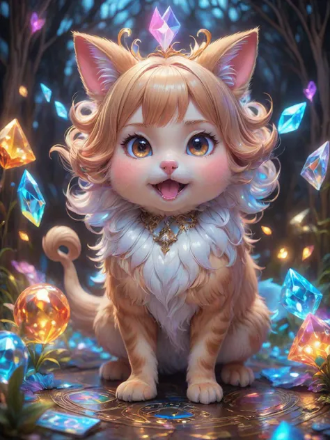 anime artwork a cute animal, no human, a lot of little details, by ayami kojima, smooth shading, 8k, cinematic composition, octane render, concept art, trending on artstation, digital painting, anime, disney, pixar, 8k, hd, dof, kodak film, volumetric lighting, subsurface scattering, photorealistic, octane <lora:EnvyMagicalXL01:0.8> magical  <lora:DUSK_XL_TAROTCARD_dadapt_cos_5e4:0.7> Tarot Card Style <lora:Fluid holography:0.4> holography, [prompt] <lora:LCM_LoRA_Weights:0.7>, anime style, key visual, vibrant, studio anime,  highly detailed