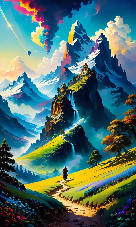 One in the future, by greg rutkowski and thomas kinkade in a surreal and ethereal style. trending on artstation, oil painting, vibrant colors, 8k hd wallpaperjourney to the west mountain valley side landscape artwork by salvador dali, artwork by caravaggio. trending on deviantart. award winning, amazing details