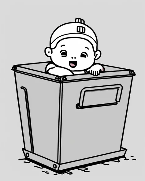 <lora:DD-vctr-xlv1:1> vctr artstyle baby in a dumpster simple outlines
