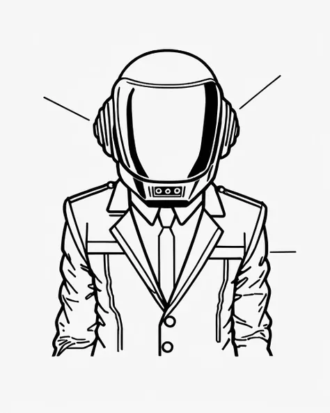 <lora:DD-vctr-xlv1:1> vctr artstyle daft punk pee is stored in the balls, black line art white background