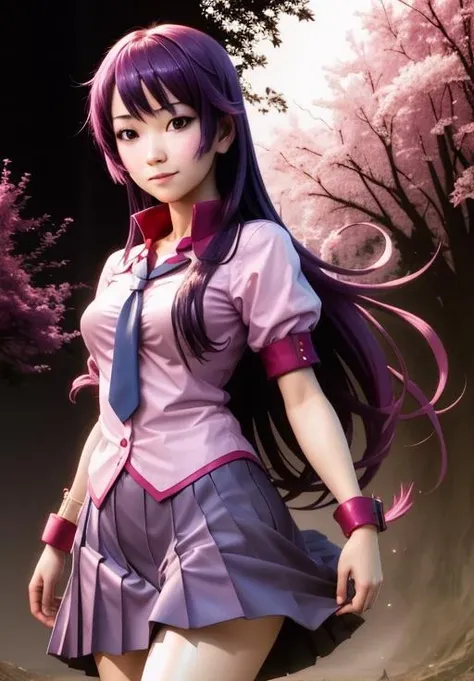 <lora:Senjougahara_Hitagi:0.8>, Senjougahara_Hitagi, smirk,, (magical, magnificent, masterpiece:1.3), (highly detailed, high quality:1.3)