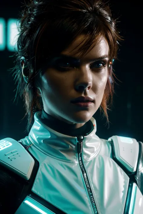 ert in cyber neon lighting, futurism, intricate futuristic jewelry accessories, cyberpunk glossy white latex turtleneck, hyper photorealistic, crispy quality, digital photography, trending in artstation, trending in pinterest, cinematic, 4 k ultra hd, art by pascal blanche, art by greg rutkowski,<lora:ErinTichards-RealVision-V1.0:1> <lora:add_detail:0.8>