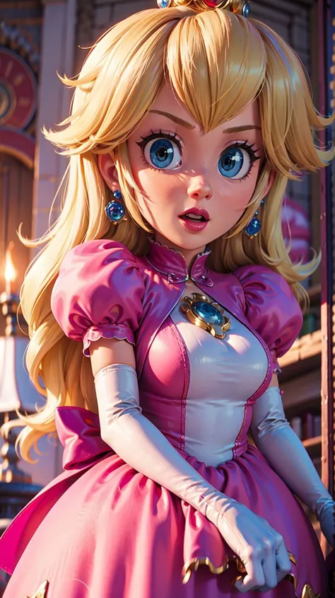 <lyco:SM(120R):0.8>A portrait of princess Peach in the style of SM,pink dress,perfect lighting,glossy lips,