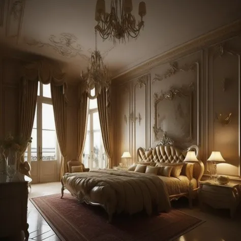 <lyco:Italian_style_interior_design_Sa_May:1.0> Italian style interior design of bedroom