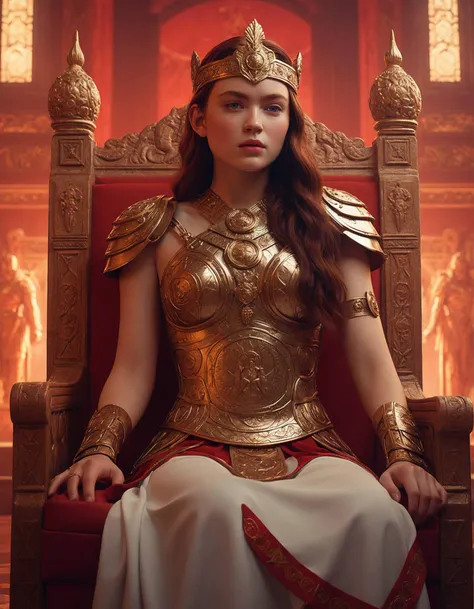cinematic photo (((ohwx woman))) as a roman queen, fantasy, intricate, artstation, full body, concept art, smooth, sharp focus by huang guangjian and gil elvgren and sachin teng, 8 k <lora:sadie_dh128_lora_sdxl_v1_fp16:1> . 35mm photograph, film, bokeh, professional, 4k, highly detailed
