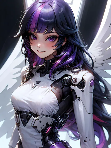 best quality,<lora:add_detail:0.25>, <lora:style_neoFuturisticTech_(neotech--sleek):1>, neotech,
(1girl, solo, adult female, mature female),
<lora:concept_goodHands:1>,
<lora:character_twilightSparkle:0.9>, twilight sparkle, purple hair, multicolored hair, straight bangs, long hair, purple neotech wings, neotech energy, sleek lab coat, (tall:1.1, smile),
neotech laboratory background, detailed background,