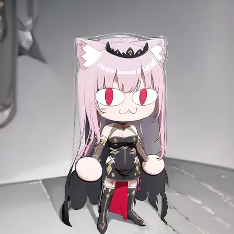 <lora:calliopeMoriHololive_v10:1> mori calliope, tiara, veil, spikes, <lora:necoArcCharacters_necoArcv3final:1>neco-arc, necopose, 1girl, full body, :3, cat ears, chibi, cat girl, cat tail, solo, slit pupils
