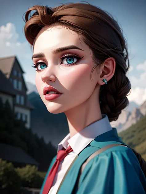 ((masterpiece), best quality, high quality, professional quality, highly detailed, highres, perfect lighting, natural lighting), Bard, Gentleman, Average Height, Obese, Diamond-Shaped Face, Fair Skin, Dark Brown Hair, teal Eyes, Long Nose, Pouty Lips, Sharp Chin, Horseshoe, Crew Cut, Braided, Misty mountains towering over a vast, misty valley, perfecteyes eyes, <lora:lora_perfecteyes_v1_from_v1_160:1>