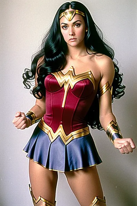 High detail RAW color professional photograph of lyncarv3, posing, ((wonderwoman costume)), layered hair,
, Nikon D2, 50mm, 8k
