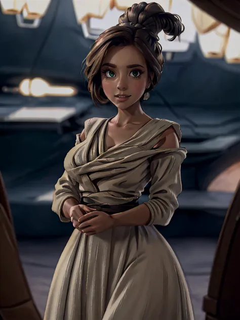 cartoon film still of a woman in star wars universe <lora:Coral_Miller:0.9> shallow depth of field, vignette, highly detailed, epic, gorgeous<lora:0b1w4n:1.0>