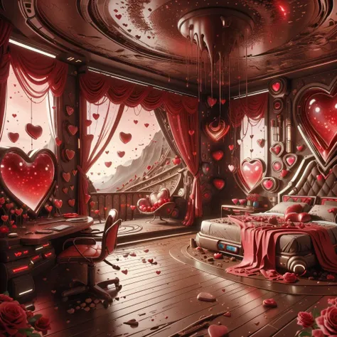 <lora:ValentineTech-18:0.9>, valentinetech, scifi, tasty details,
futuristic bedroom