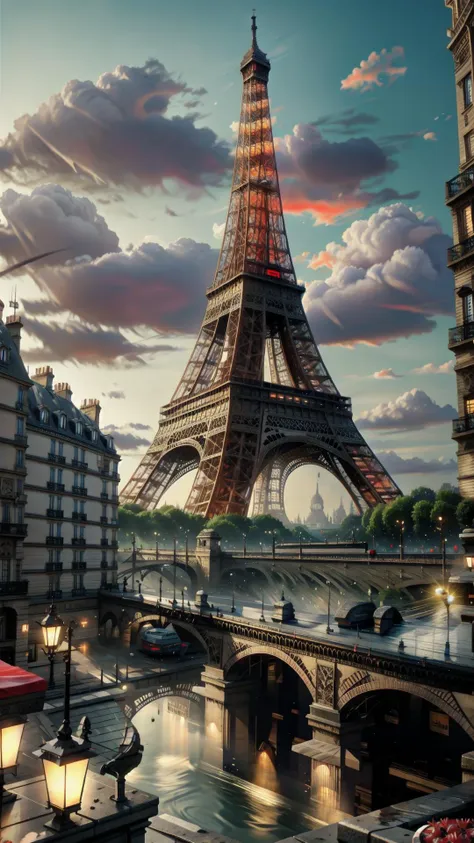 <lora:Eiffel_Tower:0.8> Eiffel Tower, paris, france, building, tower, BREAK, <lora:ValentineTech-18:0.5> valentinetech, scifi, tasty details, BREAK, no humans, BREAK,