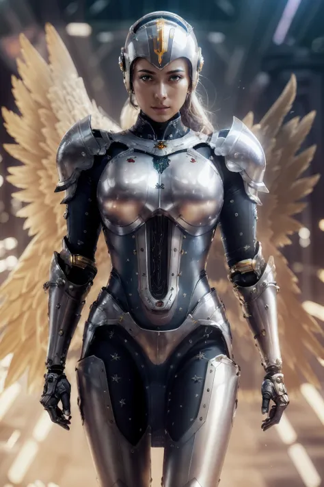 mshn, mshn robot, 1girl , cyborg, valkyrie, biomechanical armor, skirt, winged helmet, wings, flying in sky, glowing ,shoulder armor, jewelry, cinematic lighting,
(masterpiece), (best quality),thighs, (photorealistic) , bokeh, 35mm films, film grains, 1970s film, backlight, holy light,
<lora:AngelicWarriors_v1:0.7> <lora:mshn:1>