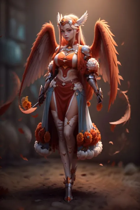 1girl,full body, <lora:Felt_Craft:1>, <lora:AngelicWarriors_v1:1>, wings, valkyrie, knight, winged headgear, (masterpiece, best quality, high quality, highres, ultra-detailed),