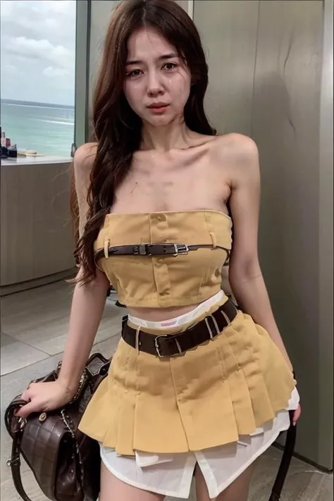 (Best Quality),(Masterpiece),(High),Illustrated,Original,Very Detailed,realistic,A girl,half-length,seaside,1girl,beach,ocean,Transparent Dress,nipples,necklace,nsfw,<lora:MIS42:1>,bust,looking_at_viewer,sad,crying,<lora:Crying-v2.0:1>,Transparent Liquid,