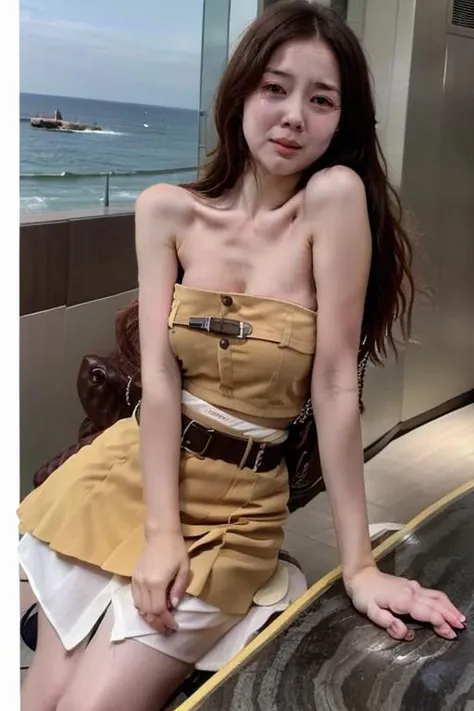 (Best Quality),(Masterpiece),(High),Illustrated,Original,Very Detailed,realistic,A girl,half-length,seaside,1girl,beach,ocean,Transparent Dress,nipples,necklace,nsfw,<lora:MIS42:1>,bust,looking_at_viewer,sad,crying,<lora:Crying-v2.0:1>,Transparent Liquid,