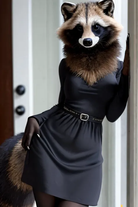 raccoon_dog  , (anthro:1.3), (female:1.4), dress <lora:Raccoon_Dog:0.6>