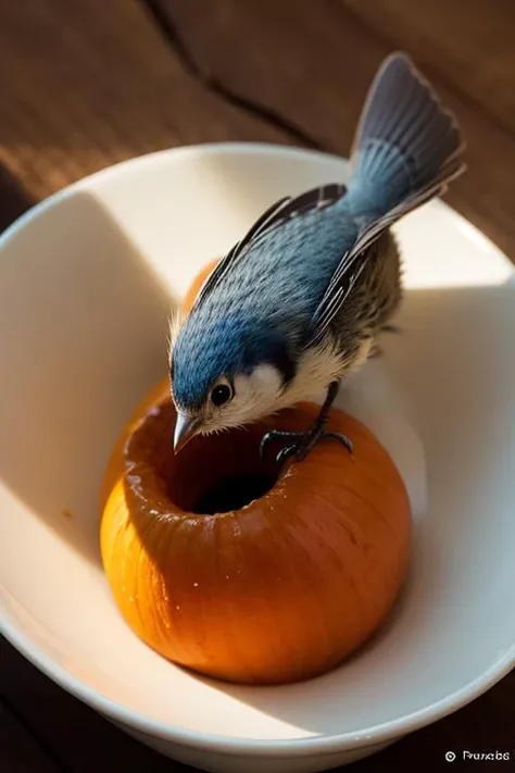 an concept art of alchemic element - European Nuthatch (Sitta europaea): A dainty bird with a unique upside-down feeding habit, expertly navigating trees headfirst. The bluish-gray upperparts and orange-brown underparts add to its charming appearance. The subject stands proudly as the center of attention, bathed in the tender glow. The light plays with shadows, creating a dance of artistry on its surface, emphasizing even the tiniest nuances that make it unique. A halo of brilliance surrounds the subject, enhancing its elegance and evoking a sense of wonder and mystery., in nature habitat, rim lights, digital art, focus on subject, duch angle, clsoe shot, closeup, masterpiece, ultrasharp, intricated details